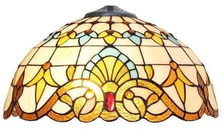 Tiffany Shade Replacement 16 Baroque Stained Glass Lamp Shade Replacement Art Decor Vintage Lampshades Accessories Fit for Table Lamp Floor Lamp Pendant Light