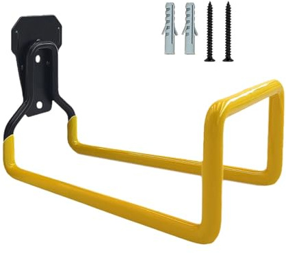 YEJBBUC Gancio per tubo da giardino, gancio in metallo per utensili elettrici, corde, attrezzi da giardino, giallo, 19,6 x 12,5 x 13 cm