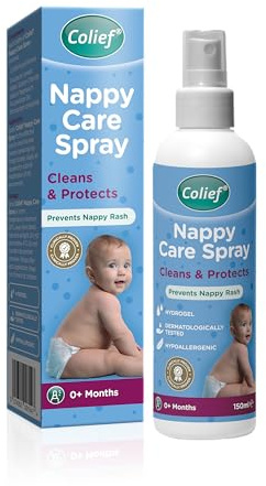 Colief Nappy Care Spray Hydrogel Spray Cleans, Protects And Prevents Nappy Rash Over 300 Nappy Changes Per Bottle 150ml