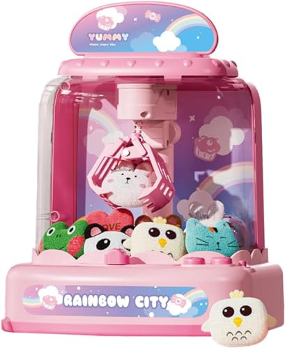 WuDLi Mini Machine à Pinces pour Enfants, avec 6 Mini Peluches, Machine à Pinces pour Enfants remplie de Petits Jouets et de Bonbons, Jeu électronique de Griffe d'arcade B