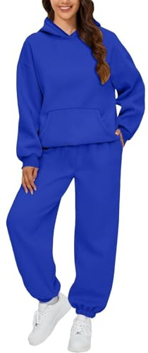 Linkpig Dam 2-delad kläder flygplats resa huvtröja träningsoveraller mode mysig svettdräkt överdimensionerade sweatshirts träningsbyxor