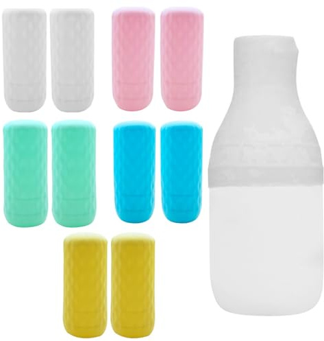WUFKOP 10 Pièces Protège-Bouteilles de Voyage en Silicone, Manchons Étanches et Anti-Fuite Réutilisables, Idéal pour les Voyageurs