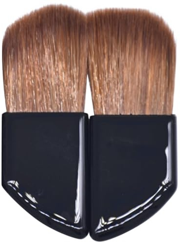 BIUDECO Brochas de Maquillaje Profesional para Rubor 2 Piezas Mango Inclinado de Nailon y Plástico, Mini Pinceles Portátiles para Viaje y Uso Diario, Set Compacto para Maquillaje de