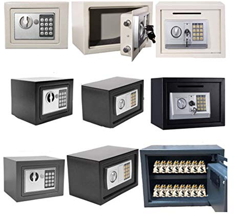 Safe for Home Office Hotel Digital Code Safe with 2 Emergency Keys Lockable Security Money Cash Document Safe Box Storage 4.6 L- White