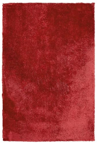 Beliani Langhaar Teppich kuschelig rot einfarbig rechteckig 160 x 230 cm Shaggy Evren