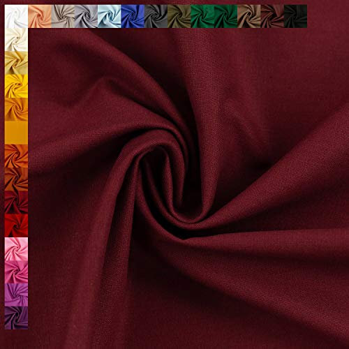 Swafing Baumwollstoff Heide, Uni-Farben, Einfarbig, 100% Baumwolle, Bordeaux, Standard 100 by Oeko-TEX (50cm x 150cm)