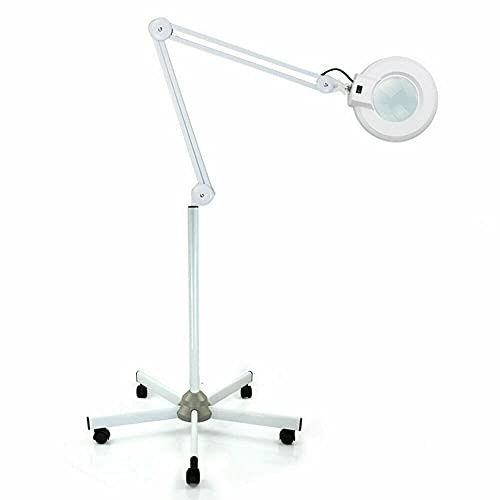 Futchoy Förstoringsgla 5/8 dioptrier stående förstoringsglas för tatuering kosmetisk lampa, 22 W (5X)
