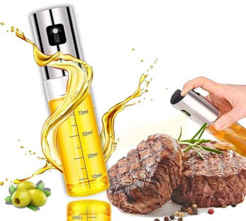 ProjectFont Spruzzino Olio Spray, Spruzzatore Olio per Friggitrice ad Aria, Spray Olio Oliva in Acciaio Inossidabile, Nebulizzatore Spruzza, Olio Aceto, Cucinare,Forno,BBQ, Forno, Insalata, Flacone