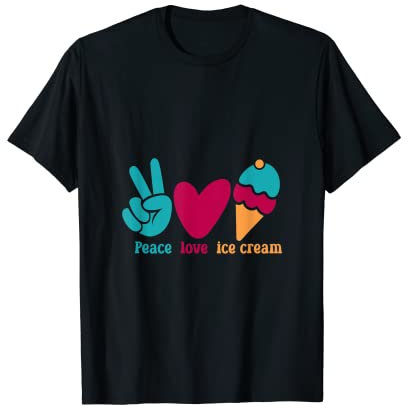 Peace Love Crème glacée douce et surgelée T-Shirt