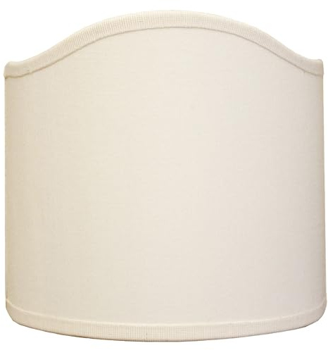 Ventolina mezzo paralume classico ventola bianco avorio in cotone semitonda veletta semiluna per lampada parte di ricambio lampada da tavolo classica. (DIAMETRO 30 CM ATTACCO E27)