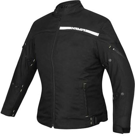 XAVIA REGAL Giacca Da Moto (Road) Da Donna - Giacca Da Moto Impermeabile E Ventilata Con Protezione Certificata CE Livello 2 | Per Tutte Le Stagioni (XS, Nero)
