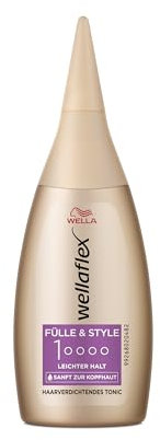 Wellaflex Fülle & Style Haarverdichtendes Tonic | Sofortiges Volumen und Ansatzlift | sich dichter anfühlendes Haar | Sanft zur Kopfhaut, dermatologisch getestet | Vegane Formel | Haltegrad 1 | 100ml