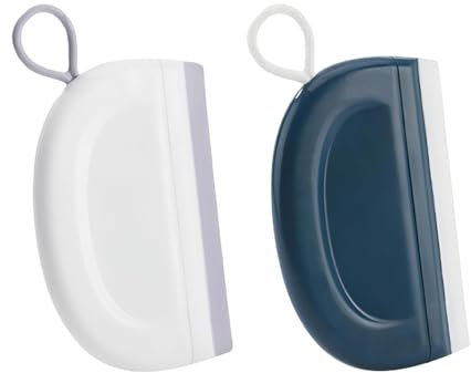 VZU Shower Screen Wiper - 2PCS Shower Squeegee and Window Wiper, Flexible Silicone Blade Glass Scraper Cleaner for Bathroom, Shower Door, Mirror, Tile (Shower Wiper)