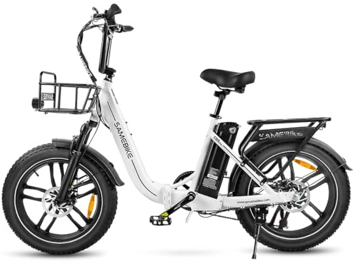 SAMEBIKE 20 Z0LL Bicicleta Electrica para Adultos,4.0 Fat Tire E-Bike Bateria 36V13Ah 7-Velocidades Alcance máximo 60-120KM para Desplazamientos y Excursiones