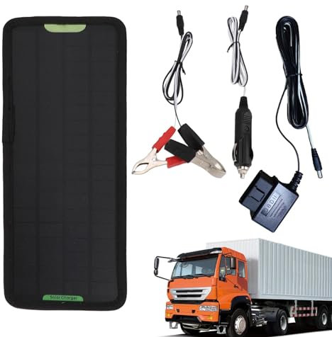Caricabatterie ad energia solare - Caricatore di mantenimento solare da 12 V, mantenitore di batteria solare da 5 W | Kit di ricarica di mantenimento di facile installazione, caricabatterie solari imp