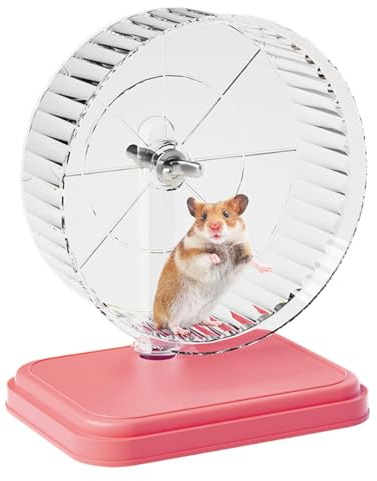 Rueda para Correr silenciosa para hámster - Rueda de Ejercicio para hámster con Soporte Estable - Ruedas de Ejercicio para Animales pequeños | para Ratones erizos, jerbos u Otros Animales pequeños.