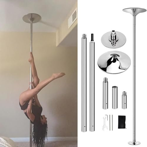 AVLLSO Pole Dance Tanzstange Fitness-Übungs-Stripper-Stange, Tragbare und abnehmbare Tanzstange für Home Club Bar Gym, Höhenverstellbar(3.2M-3.4M/10.5ft-11ft)