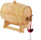 Barril de roble vintage de 3 litros, con soporte de madera, grifo y tapa y caballete de madera, color rojo
