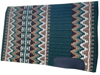 Western Show Saddle Pad/Blanket for Horses - Handmade Wool Saddle Blanket with New Zealand Design, Regular Size 34” L x 32” W x 1” Thick, Durable & Comfortable for Horse Riding A248