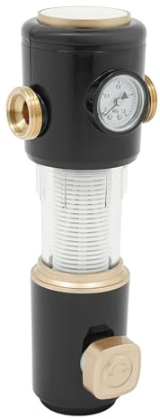 QIERF Filtro de retrolavado de 1 pulgada, filtro de agua reutilizable, filtro de agua doméstico con reductor de presión, filtro de agua para sedimentos spin down, para manguera de agua de pozo, filtro