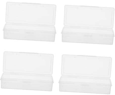 BUGUUYO Estuche De Viaje Transparente Para Bastoncillos De Algodón Portátil y Pequeño Con Dispensador Multifuncional Para Palillos y Discos De Algodón 4 Piezas Para Uso Viaje y Hogar