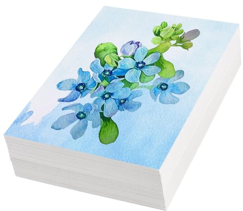 120 Hojas de Papel Acuarela 300gr Algodon, 12,7 X 17,8 cm, Watercolor Paper