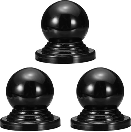 QUARKZMAN 3 Piezas De Tapa De Poste Con Bola Metálica, 3.54 X 3.54 Pulgadas Tapa Redonda Para Poste De Cerca Con Parte Superior Esférica, Tapones Decorativos De Hierro Para Postes.