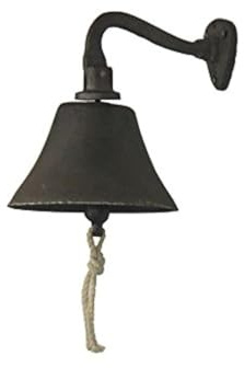 Hampton Nautical Cast Iron Hanging Ship's Bell 6 - Vintage Cast Iron Decoration - Metal Wall De