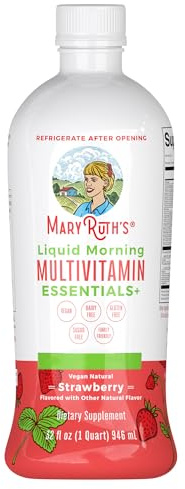MaryRuth Organics, Liquid Morning Multivitamin Essentials+, Essential Vitamins & Minerals, Sugar Free, Fruit Punch Flavour, 946ml, Vegan, Gluten Free