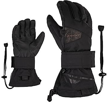 Ziener Erwachsene Maximus AS Snowboard-Handschuhe/Wintersport | Wasserdicht, Atmungsaktiv, Protektor Innenseite Und Oberhand, Black, 8.5