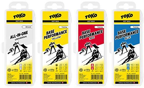 Toko _ Skiwachs Set 4 x Base Performance Wax - für Alpinski + Langlaufski + Board