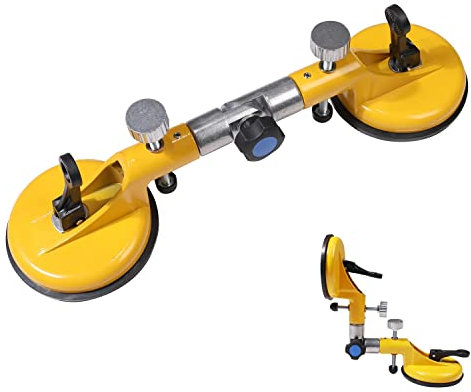 KATSU Ventouses Réglables Ventouses Carrelage Ventouses Verre Ventouses Doubles 2x130mm, 110kg Capacité de Charge, pour Assembler et Niveler de la Pierre, la Marbre, la Verre