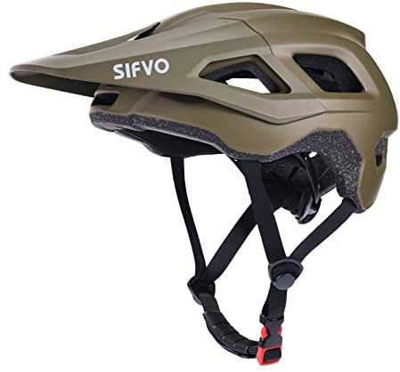 Mountain Bike Helmet with Detachable Visor, SIFVO Bike Helmet for Men and Women MTB Helmet, Adjustable Adult Bike Helmet, 57-59cm