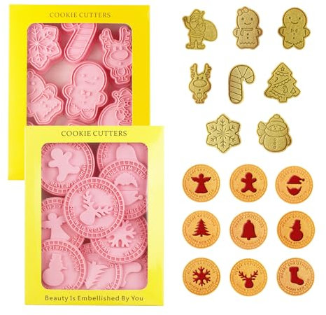Ausstechformen Weihnachten 3D,Mengger 17 Stück Keksausstecher Weihnachten Plastik Setweihnachten Keksausstecher Weihnachtsmann Weihnachtsbaum Lebkuchen Schneemann Rentierfür Weihnachtsbacken
