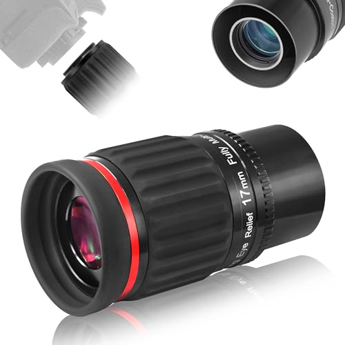 Astromania Super Wide Angle Eyepiece for Telescope, 1.25 & 2 inch SWA 70 Degree 17mm Telescope Eyepiece, Multi-Coated ED Element Telescope Accessories with M43x0.75 Male Thread for Astrophotography