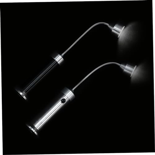 VINTORKY 2pcs Magnetic Led Barbecue Grill Lights Flexible Neck Flashlight Bendable BBQ Lamp for Outdoor Cooking and Repair Work Black and Silver