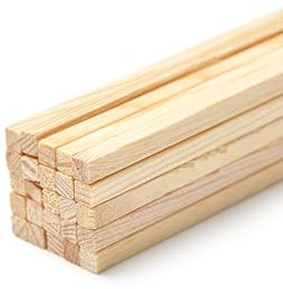 Mendi 50 Quadratische Holzstäbchen 35 cm x 6 mm x 6 mm zum Basteln