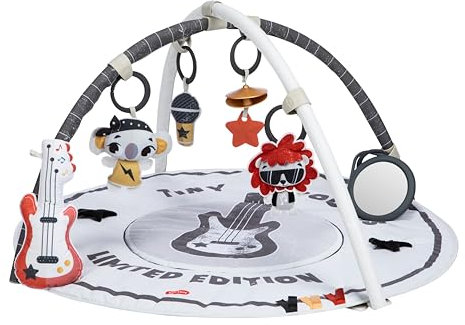 Tiny Love Roll With Me Gymini, groovige vom Rock'n'roll inspirierte Spielmatte Baby mit Musik, 0-36 Monate, Spieldecke Baby, 20 Aktivitäten, Musikmobile für unterwegs, verstellbare Bögen, Tiny Rockers