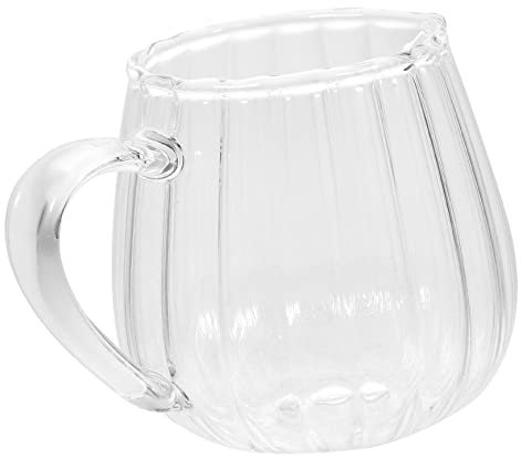 PRETYZOOM Brocca Per Latte in Vetro Design Liscio e Versatore Per Caffè e Zucchero Utilizzabile in Casa e Ristorante