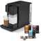 Tchibo Qbo MILK MASTER Premium Kapselmaschine inkl. 24 recyclebare Qbo Kapseln für Cappuccino, Espresso, Caffè Crema, Milchschaum auf Knopfdruck mit abnehmbarem Milchtank 300ml, Velvet Black