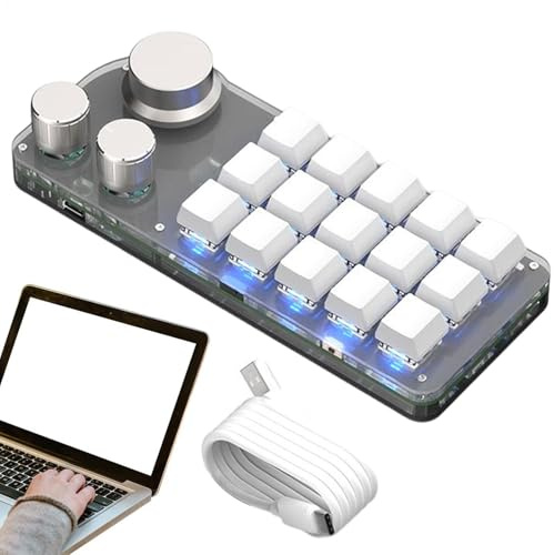 yupeuooe Copy Keyboard | One-Handed Programmable Mechanical Keypad | Cut Copy Paste Keyboard, Macro Multifunctional Keypad for Video Editing, Compatible Computer PC
