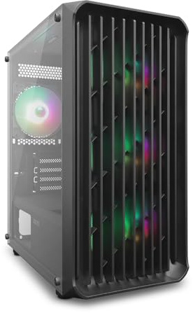 Zolyd Vyntrix - Caja Gaming Micro-ATX, Ventana Lateral Completa en Cristal Templado, 4 Ventiladores ARGB incluidos, Soporte Refrigeración Líquida hasta 295mm, Espacio Interno Optimizado, Negro