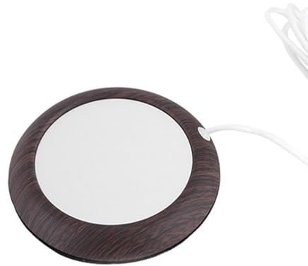 Oostifun USB Cup Warmer Coaster Coffee Mug Warmer Heating Pad Desktop Insulated Coaster Cup Mat Heat Beverage Mug Mat Tea Coffee Heater Pad for Home Office (Dark Wood Color)