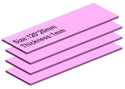 Maxtor Thermal pad 4 Pack 120x20x1.0mm，Ideal Gap Filler，Electrically Non-Conductive & High Thermal Conductivity for CPU SSD M.2 2280 Laptop Heatsink