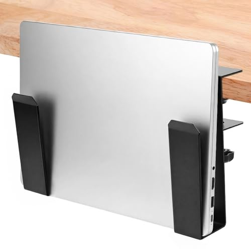 QWORK® Support d'ordinateur Portable réglable, Organisateur Suspendu avec Pince C, pour Le Rangement latéral des Bureaux et des Ordinateurs Portables