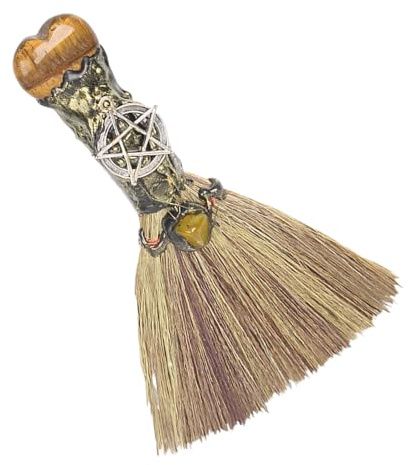 Halloween Witches Broom - 16-17 Cm Pequeñas Escobas De De Curación Natural Stick | De Escritorio, Suministros De Curación De Limpieza para Dormitorios, Meditación De Apartamentos, Habit
