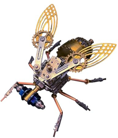 3D metallpussel Drosophila för vuxna, gör-det-själv mekanisk insekt metallbyggsats, skrivbordsgåva för insekter entusiaster (121 st/mekanisk drosophila)