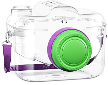 Small Animal Transport Box, Hamster Transport Box in Camera Shape, Portable Small Animal Box, for Pet Parents, Travellers, Veterinarian Visit, Camping, Daily Walk, Park, Hiking