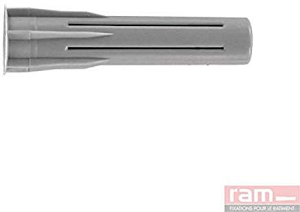 Ram - Cheville fusée avec vis, 6mm x 30mm, Gris, Boîte de 30