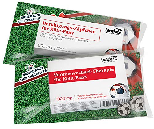 Ligakakao Die Kleine Therapie für Köln Fans | 2X süße Saison-Schmerzmittel | Witzige Geschenke & Fanartikel by Besser als Kaffee-Tasse, Kaffeepott, Becher oder Fahne
